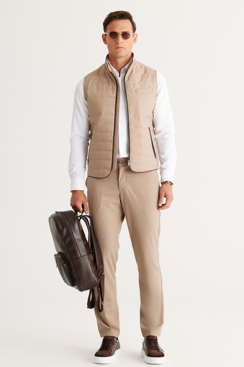 Altınyıldız Classics Erkek Beyaz Kolay Ütülenebilir Slim Fit Dar Kesim Oxford Düğmeli Yaka Armürlü Pamuklu Gömlek görsel 4