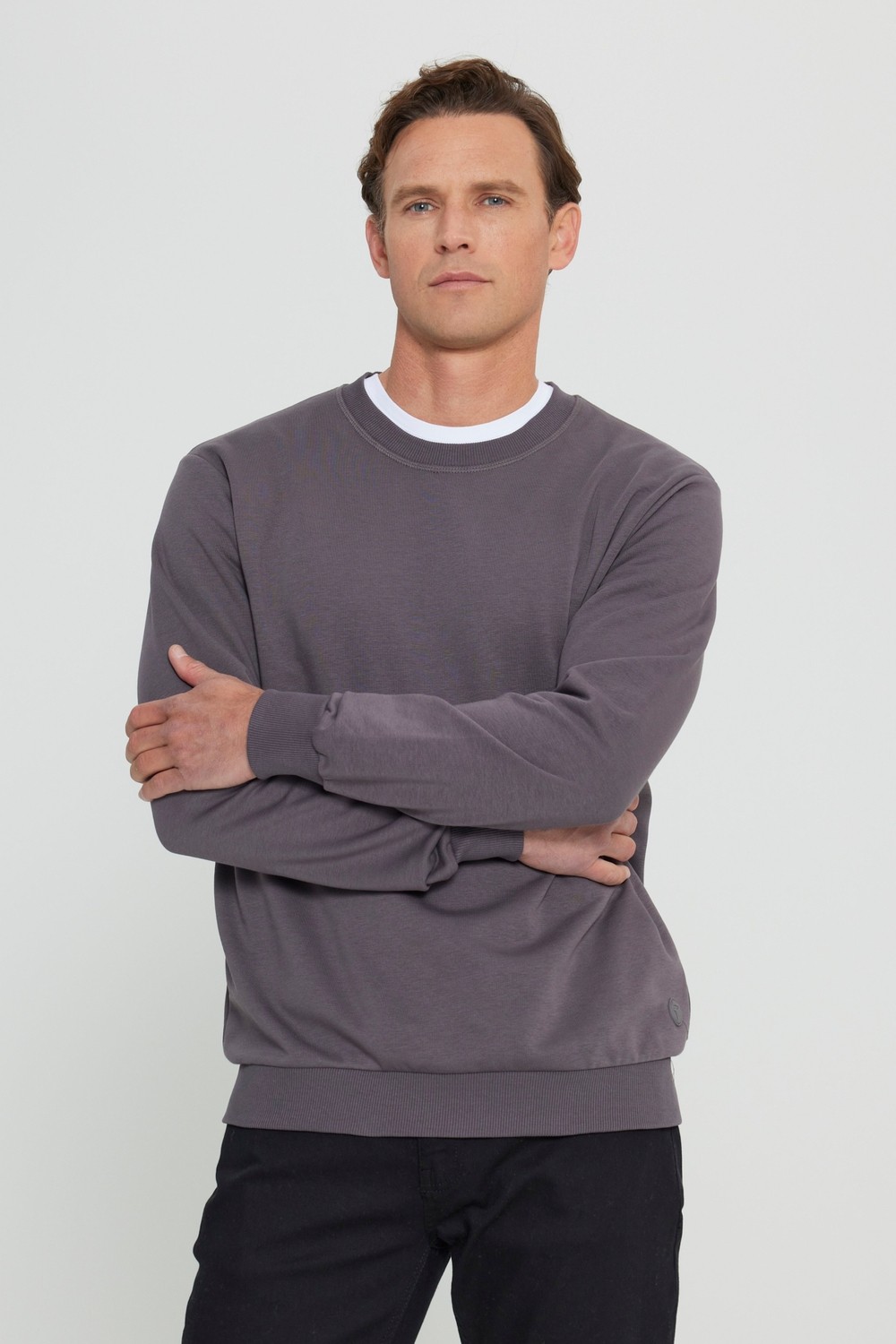 Altınyıldız Classics Erkek Siyah Standart Fit Normal Kesim Içi Polarlı 3 Iplik Bisiklet Yaka Pamuklu Sweatshirt görsel 8