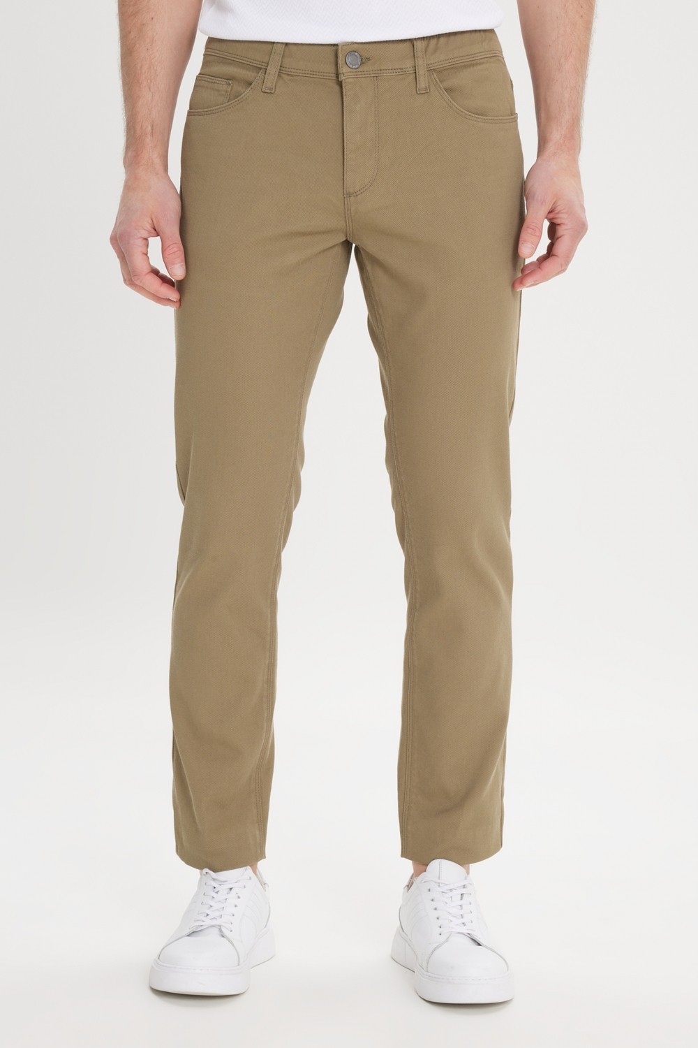 Altınyıldız Classics Erkek Yeşil Slim Fit Dar Kesim 5 Cep Armürlü Esnek Pantolon
