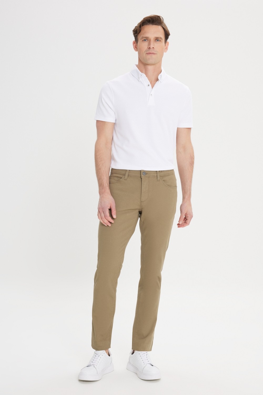 Altınyıldız Classics Erkek Yeşil Slim Fit Dar Kesim 5 Cep Armürlü Esnek Pantolon görsel 2