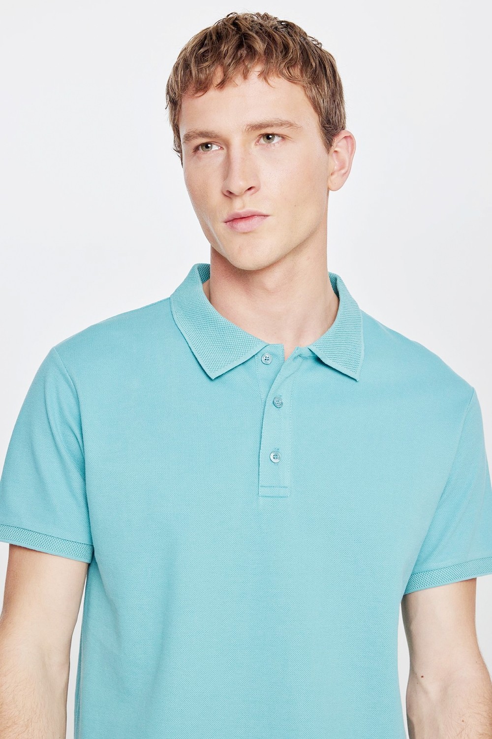 Altınyıldız Classics Erkek Siyah %100 Pamuk Kıvrılmaz Pike Polo Yaka Slim Fit Dar Kesim Tişört görsel 8