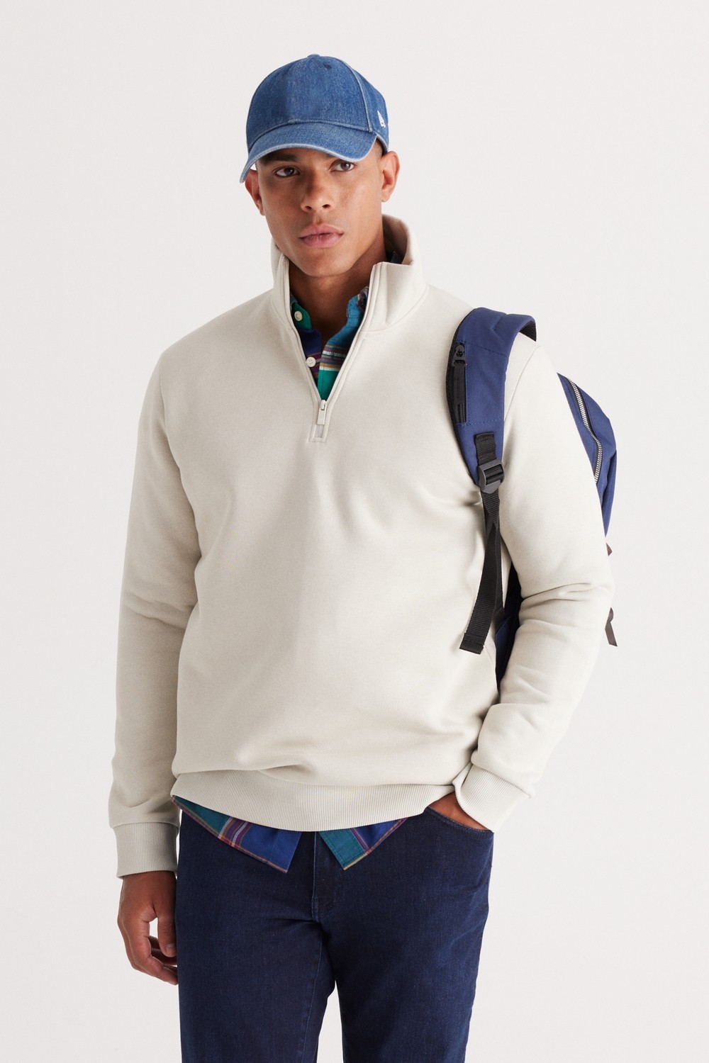 Altınyıldız Classics Standart Fit Normal Kesim Içi Polarlı Bato Yaka Pamuklu Sweatshirt