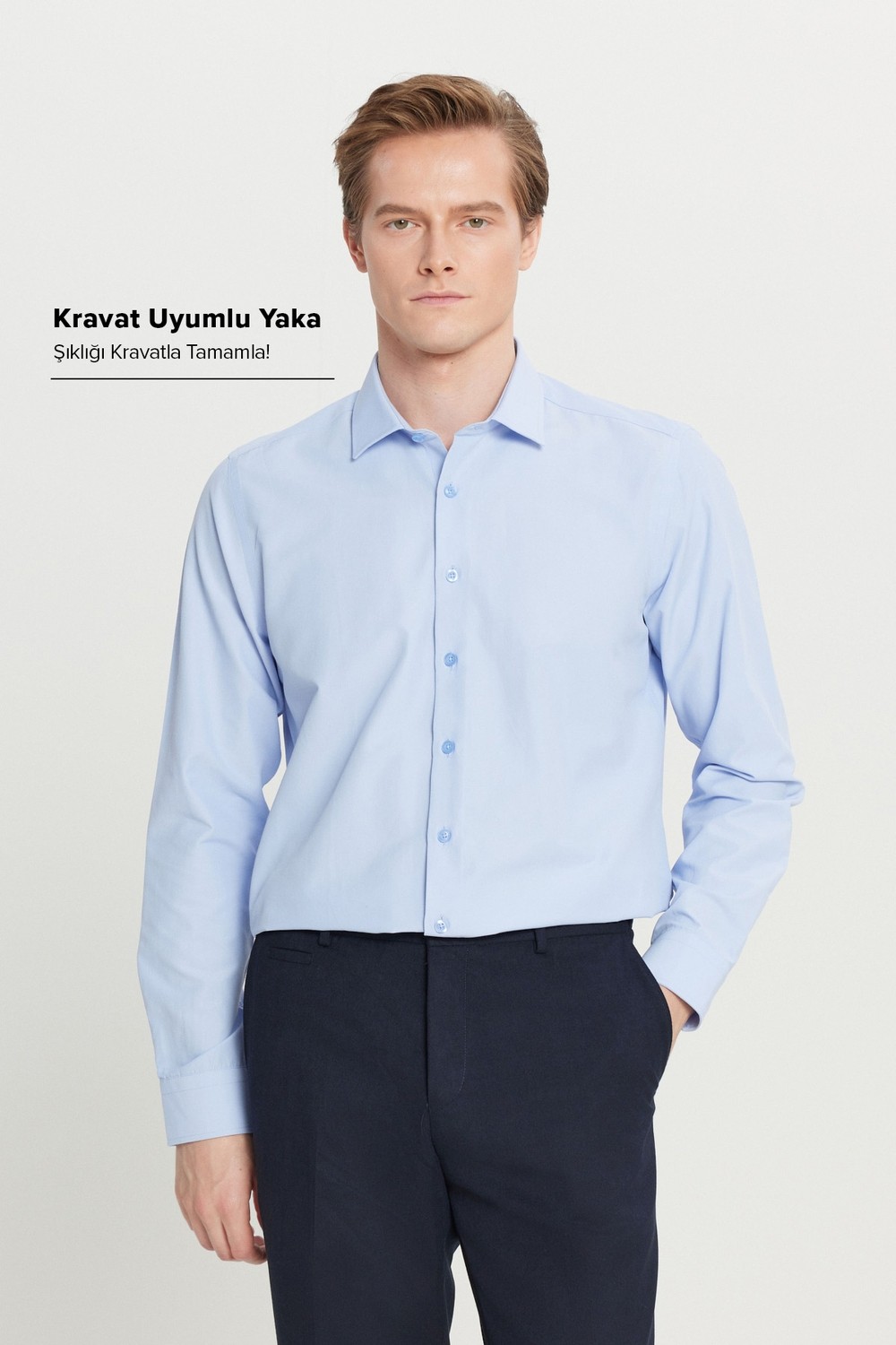 Altınyıldız Classics Erkek Beyaz Non-Iron Ütülemesi Kolay Terletmez Pamuklu Slim Fit Dar Kesim Klasik Yaka Gömlek