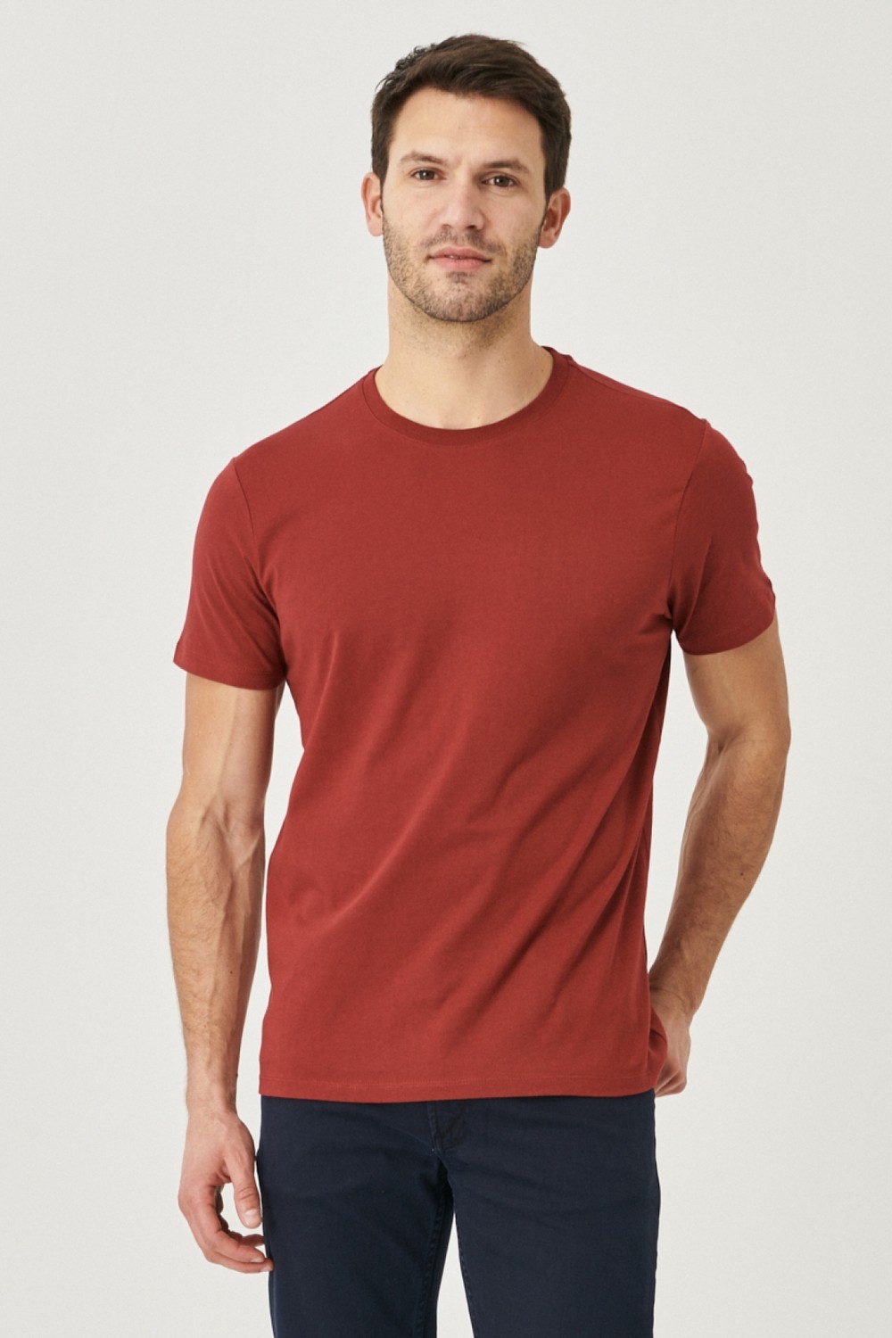 Altınyıldız Classics Erkek Siyah %100 Pamuk Slim Fit Dar Kesim Bisiklet Yaka Tişört görsel 7