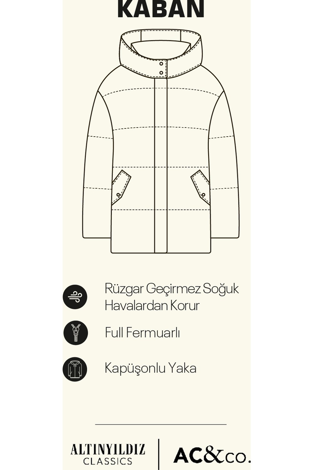 Altınyıldız Classics Erkek Siyah Soğuk Geçirmez Mont Kaban Standart Fit Normal Kesim Kapüşonlu Dik Yaka Yan Cepli görsel 3
