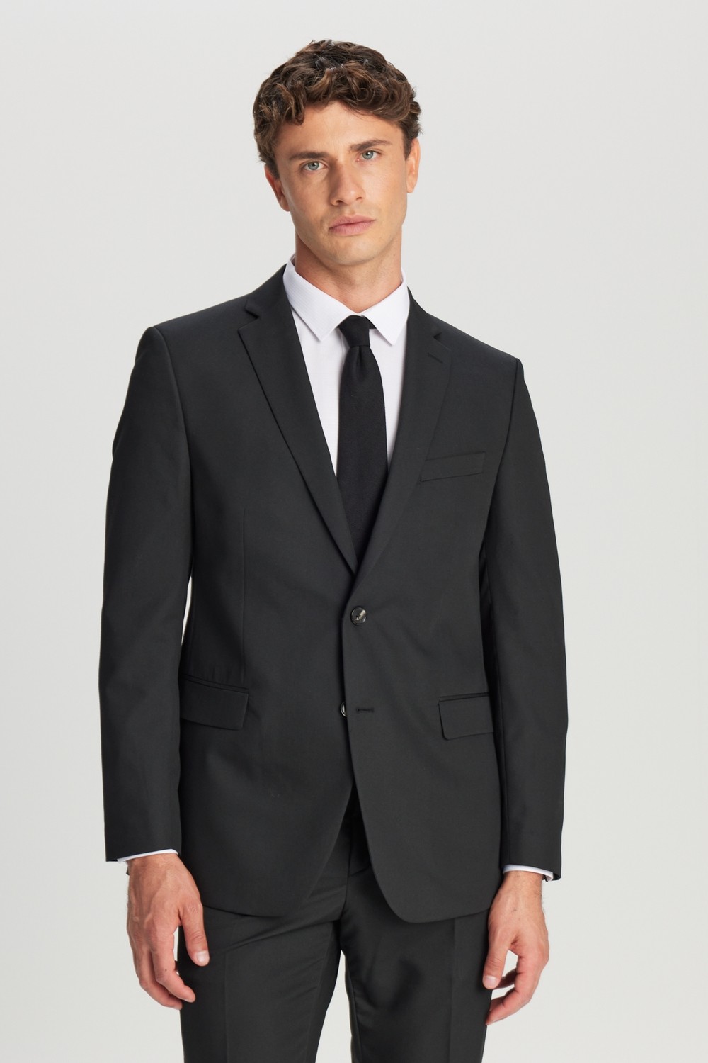 Altınyıldız Classics Erkek Siyah Slim Fit Dar Kesim Mono Yaka Takım Elbise görsel 3