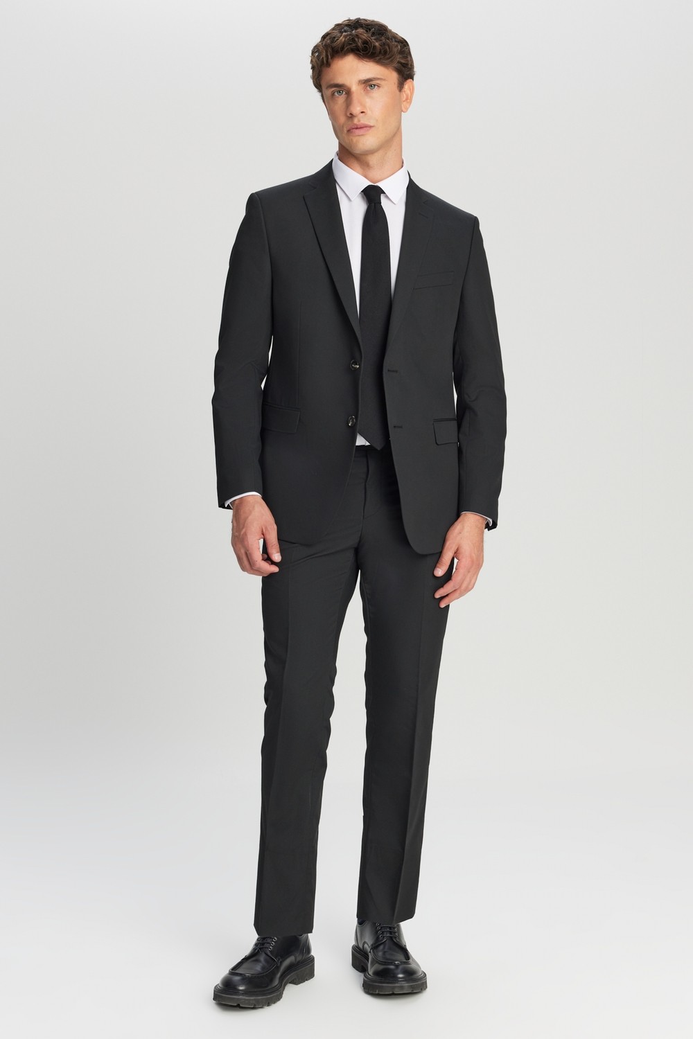 Altınyıldız Classics Erkek Siyah Slim Fit Dar Kesim Mono Yaka Takım Elbise görsel 6