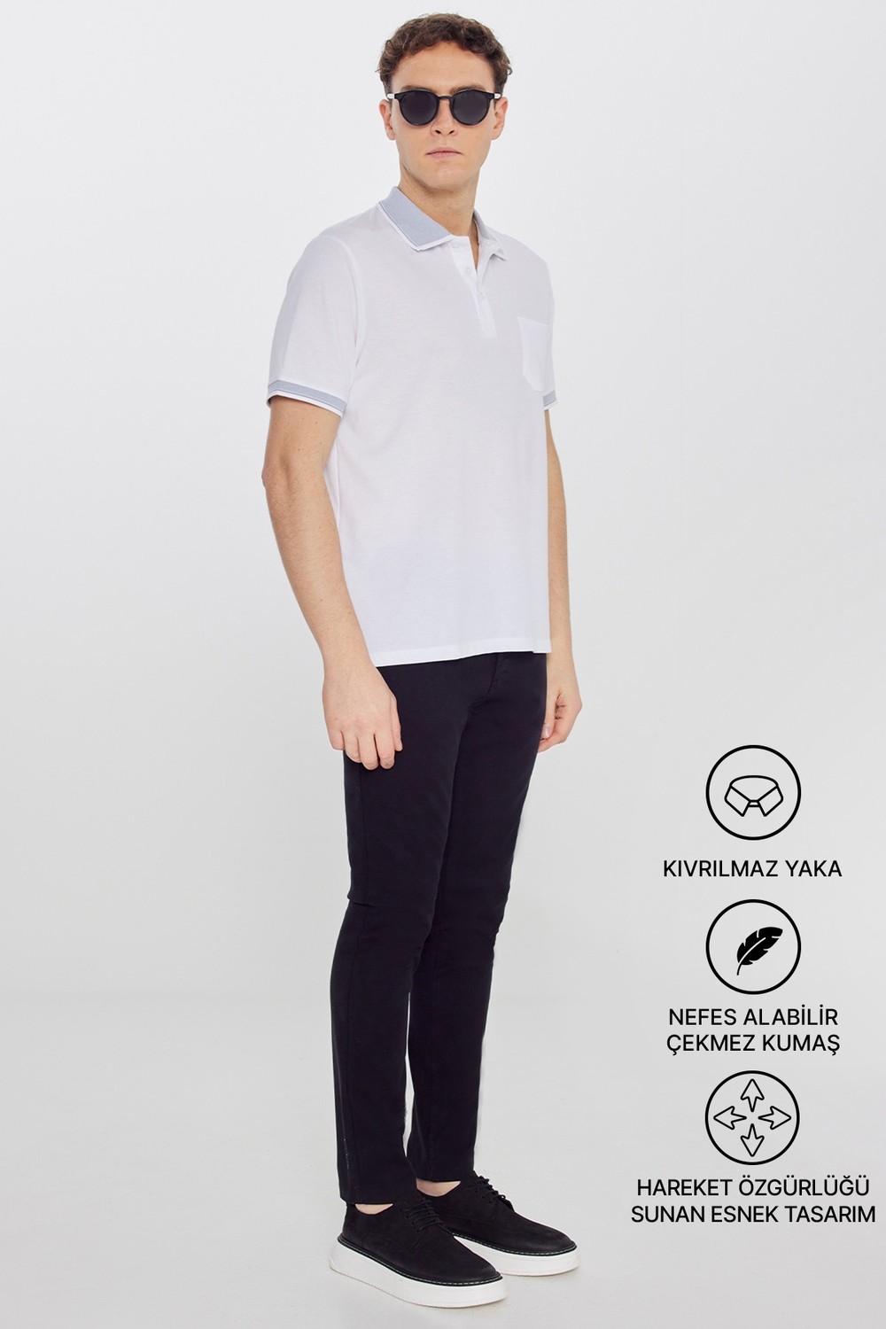 Altınyıldız Classics Erkek Çekmeyen Pamuklu Kumaş Regular Fit Rahat Kesim Bordo Kıvrılmaz Polo Yaka Cepli Tişört