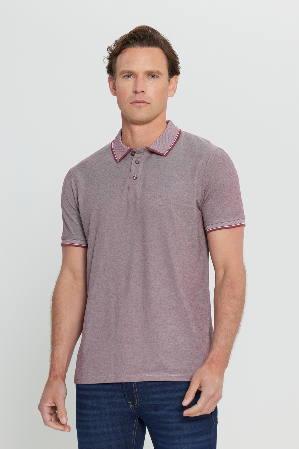 Altınyıldız Classics Erkek Çekmeyen Pamuklu Kumaş Slim Fit Dar Kesim Simsiyah Kıvrılmaz Polo Yaka T-shirt görsel 2