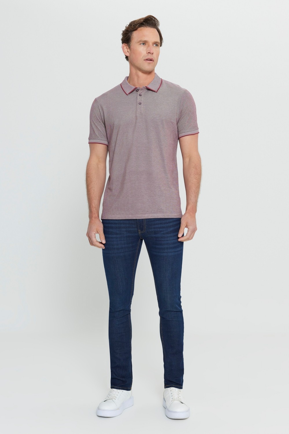 Altınyıldız Classics Erkek Çekmeyen Pamuklu Kumaş Slim Fit Dar Kesim Simsiyah Kıvrılmaz Polo Yaka T-shirt görsel 6