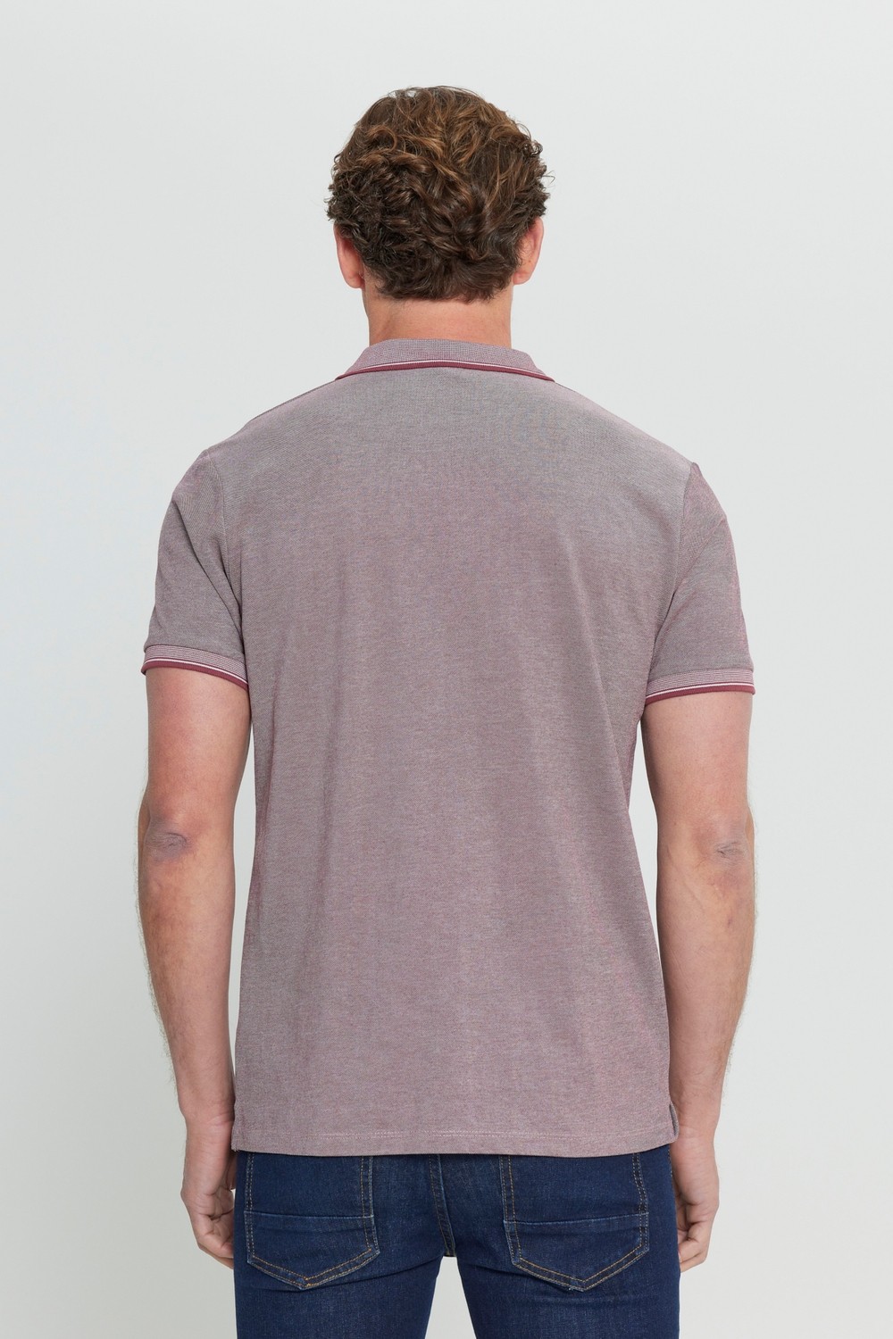 Altınyıldız Classics Erkek Çekmeyen Pamuklu Kumaş Slim Fit Dar Kesim Simsiyah Kıvrılmaz Polo Yaka T-shirt görsel 7