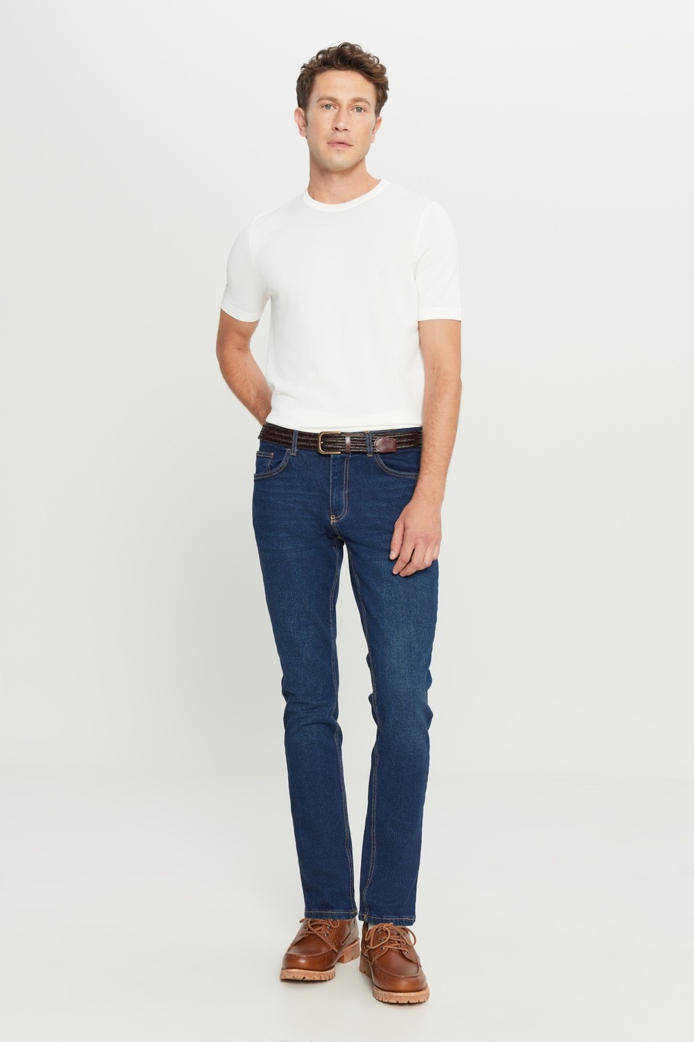 Altınyıldız Classics Erkek K.mavı Diz İzi Yapmayan Pamuklu Denim Esnek Jean Kot Pantolon Slim Fit Dar Kesim Magic görsel 8