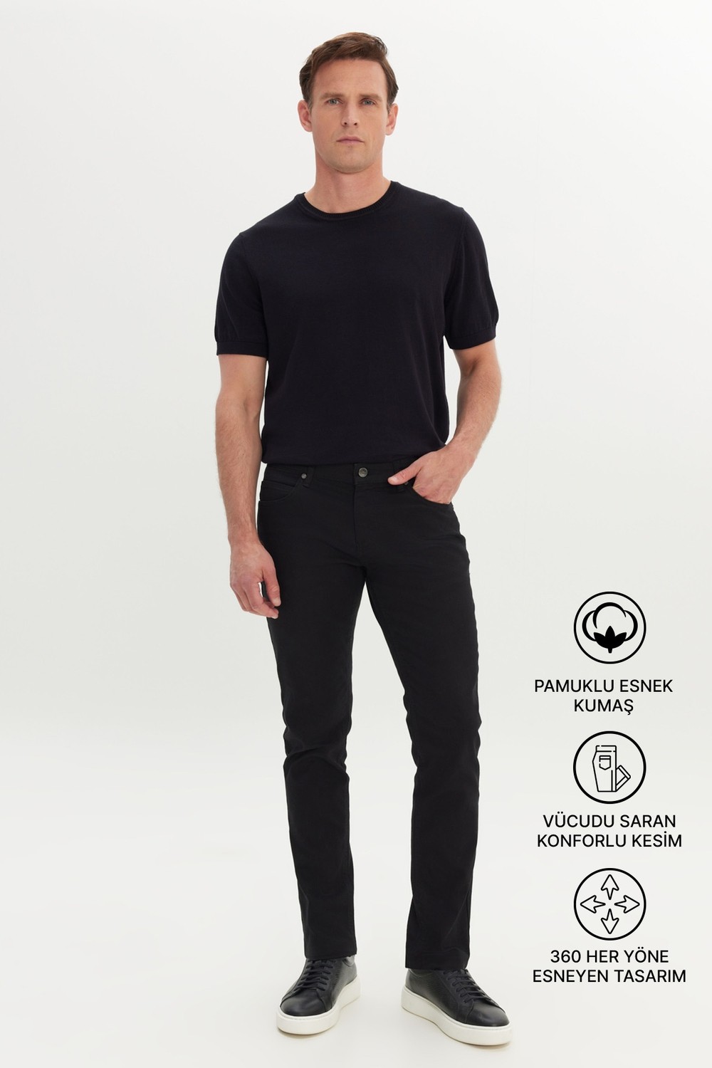Altınyıldız Classics Erkek Taş Diz İzi Yapmayan 360 Derece Her Yöne Esneyen Slim Fit Diyagonal Desenli Esnek Pantolon