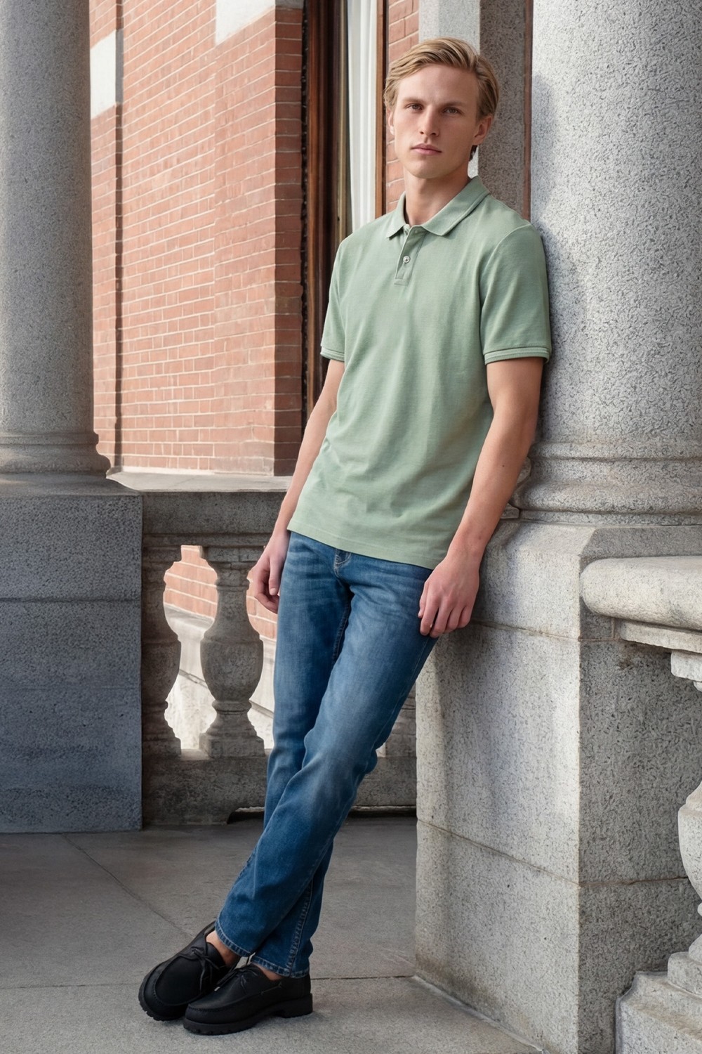 Altınyıldız Classics Erkek Çekmeyen Pamuklu Kumaş Slim Fit Dar Kesim Simsiyah Kıvrılmaz Polo Yaka T-shirt
