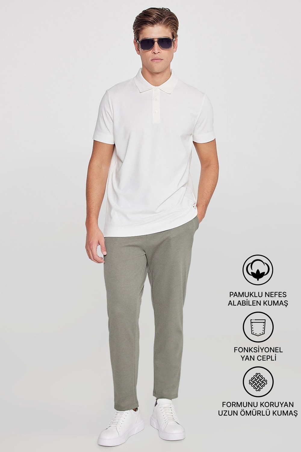 Altınyıldız Classics Erkek Siyah Pamuklu Esnek Beli Lastikli Diagonal Desenli Jogger Pantolon Standart Fit Normal Kesim