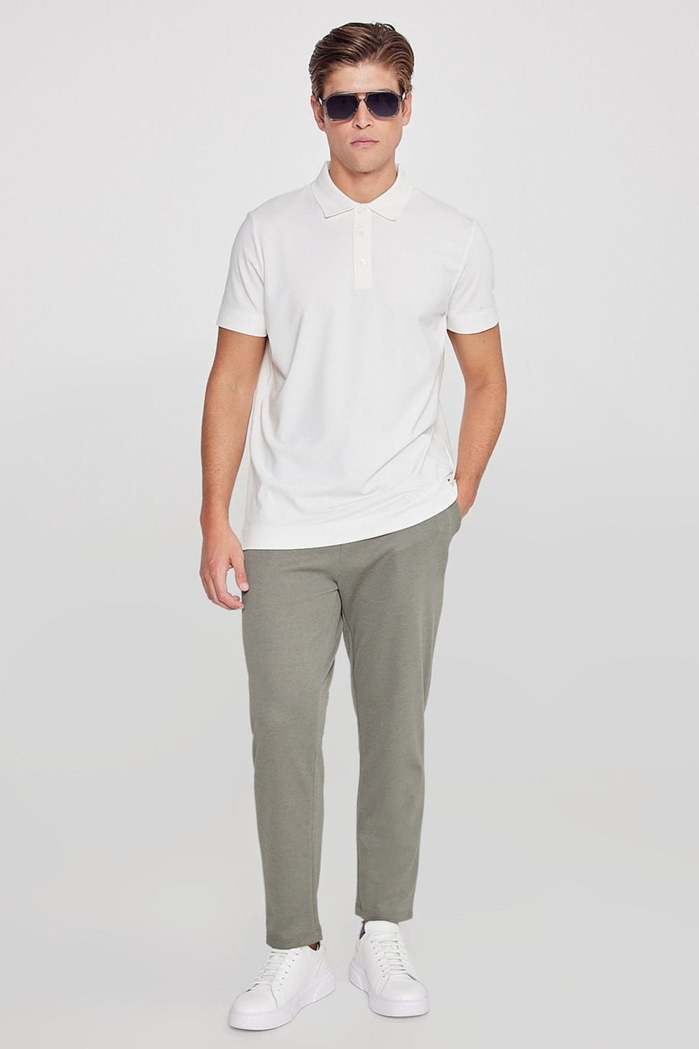 Altınyıldız Classics Erkek Siyah Pamuklu Esnek Beli Lastikli Diagonal Desenli Jogger Pantolon Standart Fit Normal Kesim görsel 4