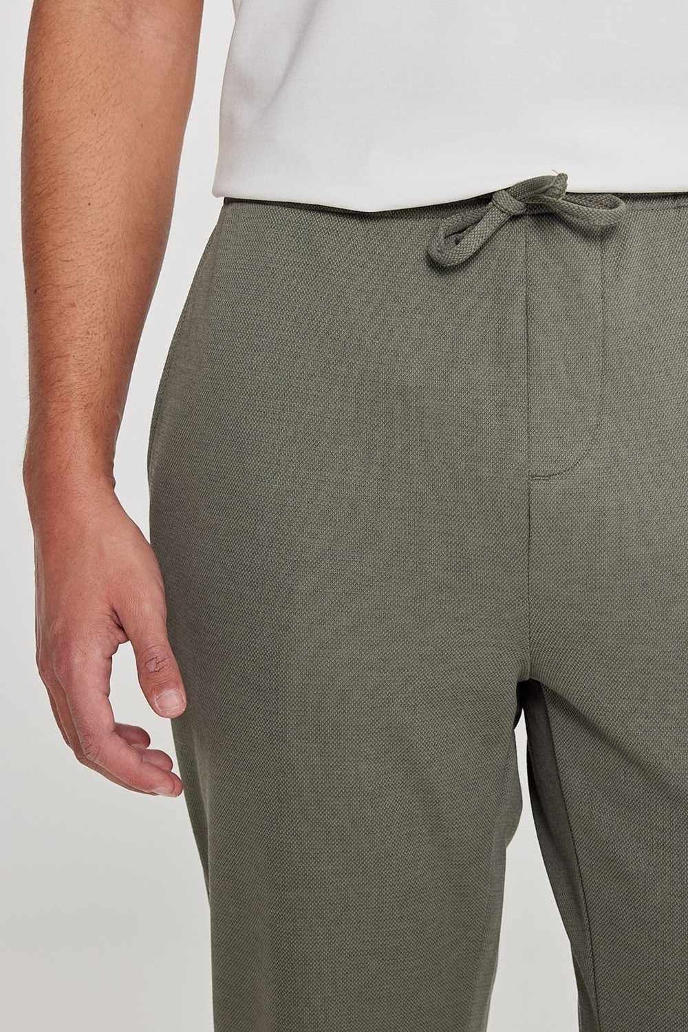Altınyıldız Classics Erkek Siyah Pamuklu Esnek Beli Lastikli Diagonal Desenli Jogger Pantolon Standart Fit Normal Kesim görsel 5