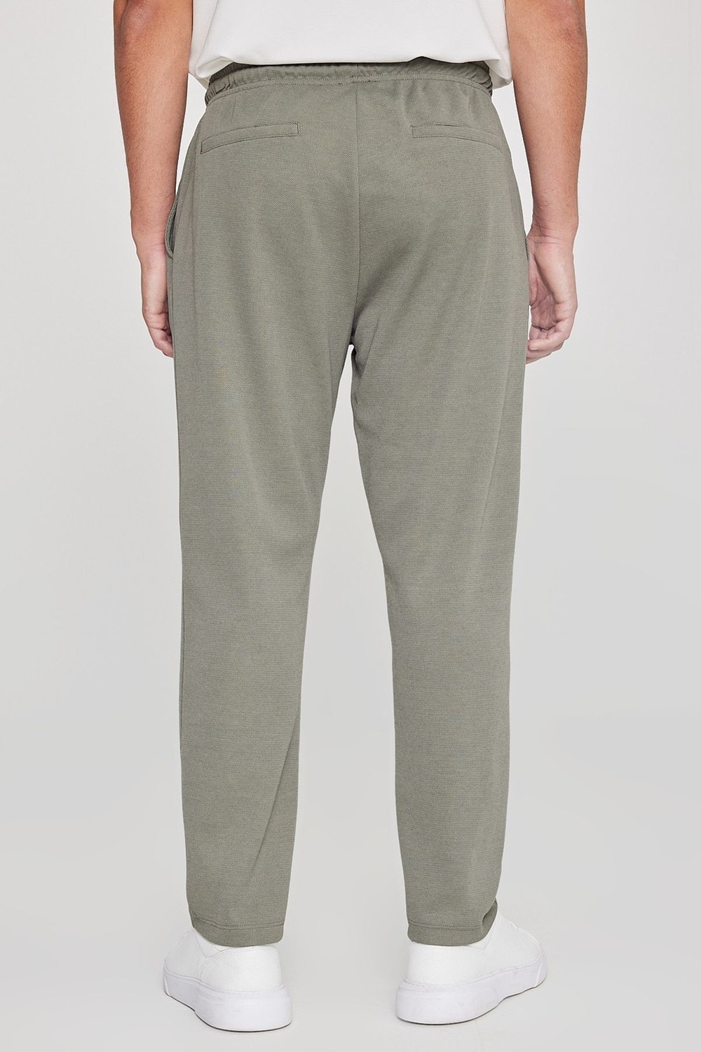 Altınyıldız Classics Erkek Siyah Pamuklu Esnek Beli Lastikli Diagonal Desenli Jogger Pantolon Standart Fit Normal Kesim görsel 6