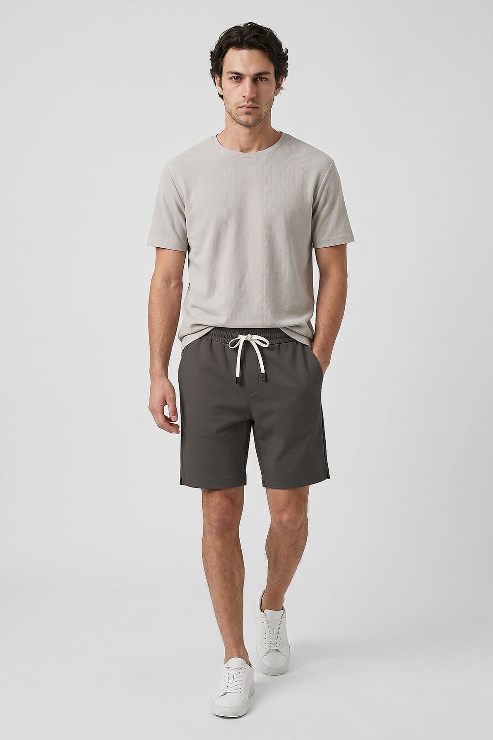 Tommy Life Koyu Gri Standart Fit Basic Arka Cepli Erkek Şort - 81314 görsel 2