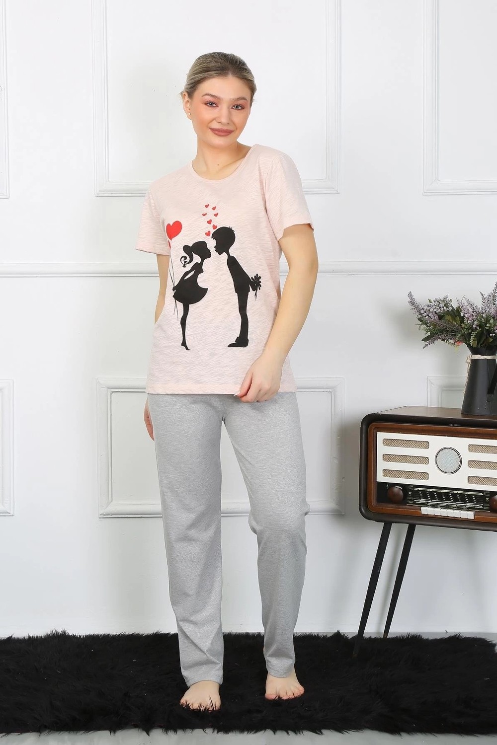 mery Kadın Kısa Kol Penye Pijama Takım Mery görsel 2