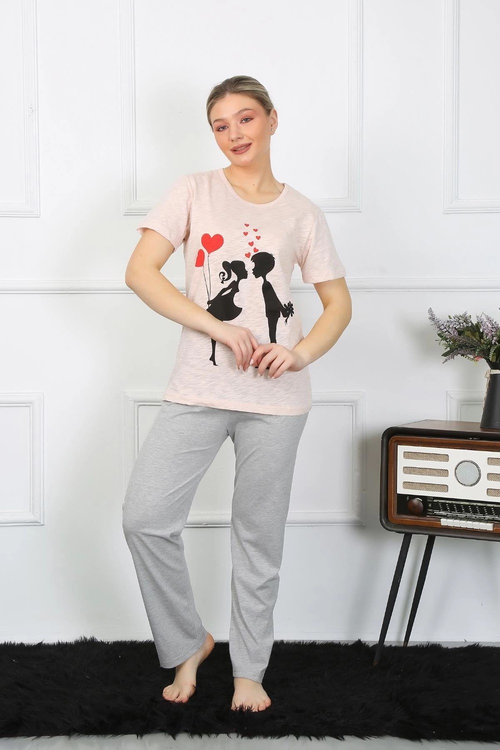 mery Kadın Kısa Kol Penye Pijama Takım Mery görsel 4
