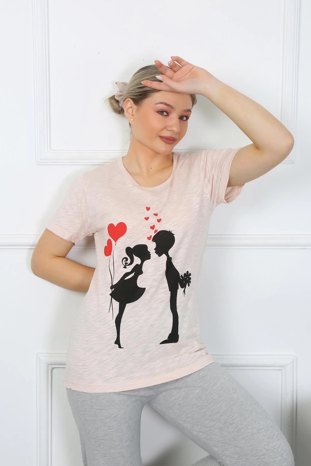 mery Kadın Kısa Kol Penye Pijama Takım Mery görsel 5