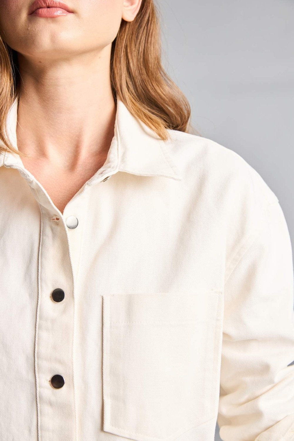 DeFacto %100 Pamuk Regular Fit Gömlek Yaka Gabardin Blazer Ceket H2578AX26SM görsel 4