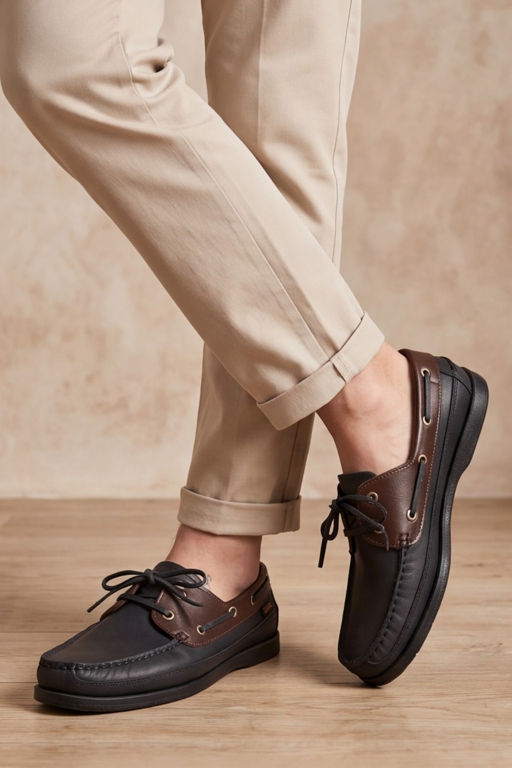 Liarca Royal Marine Siyah Kahve Premium Deri Erkek Loafer - El Işçiliği Özel Tasarım Klasik Gemi Ayakkabısı (Boat Shoe) Serisi