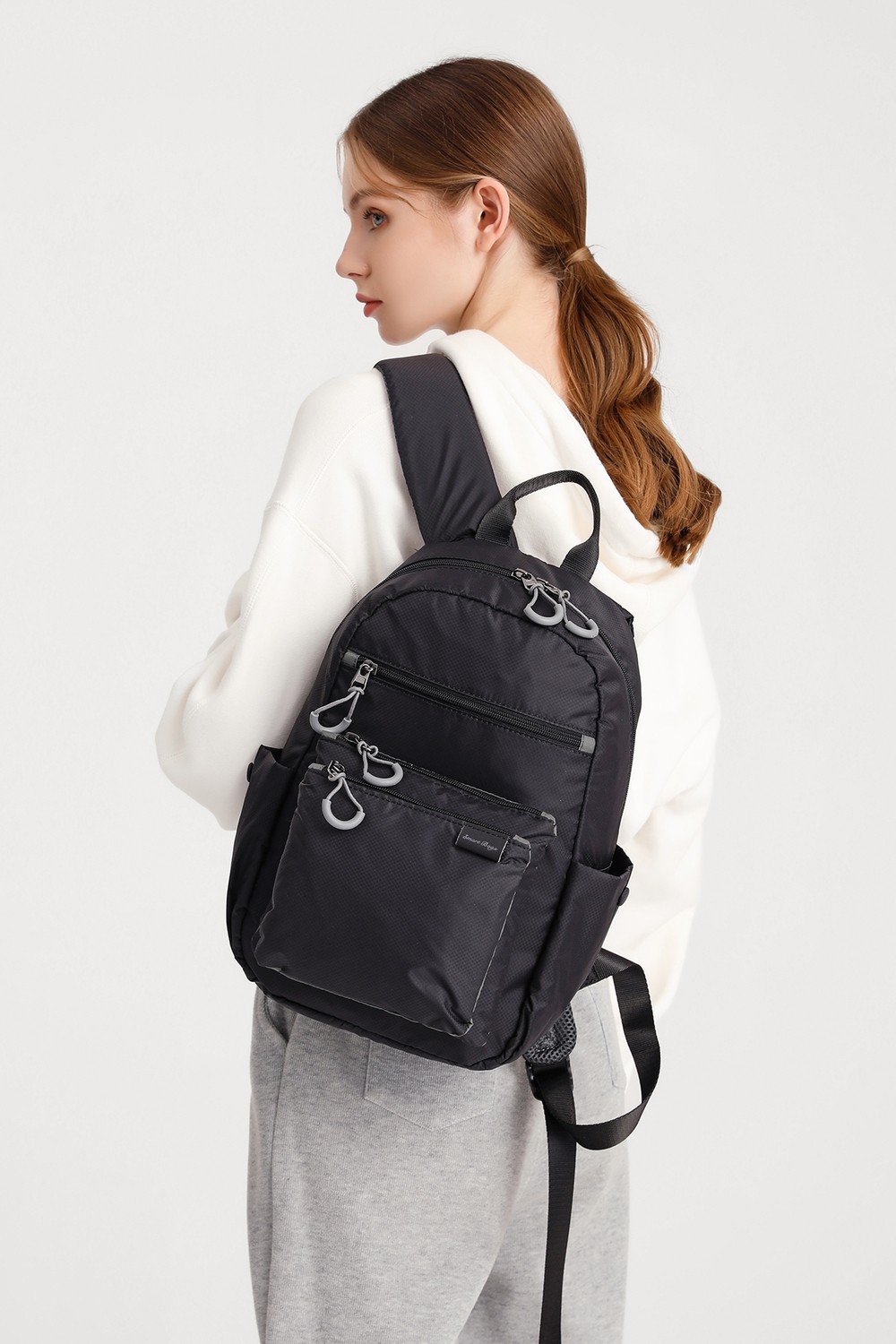 Smart Bags Açık Gri Günlük Orta Boy Hafif Kumaş Kadın Sırt Çantası