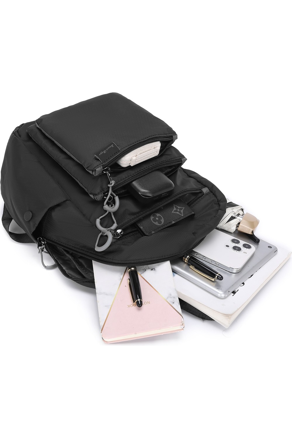 Smart Bags Açık Gri Günlük Orta Boy Hafif Kumaş Kadın Sırt Çantası görsel 8