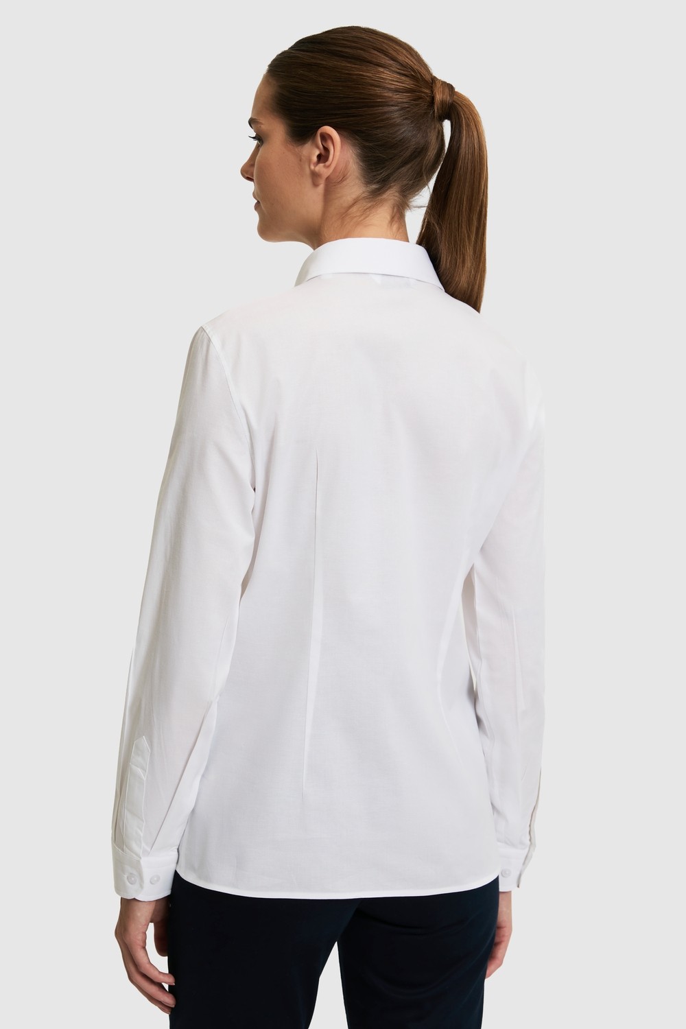 U.S. Polo Assn. Kadın Beyaz Uzun Kollu Basic Gömlek 50320205-VR013 görsel 5