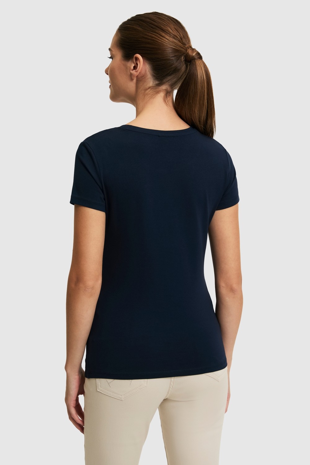 U.S. Polo Assn. Kadın Siyah Bisiklet Yaka Basic Tişört 50321809-VR046 görsel 5