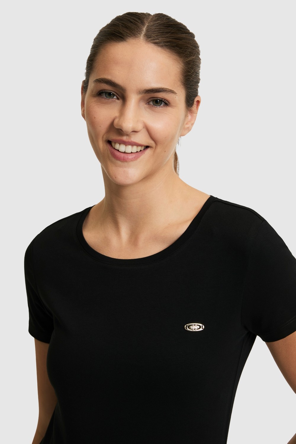 U.S. Polo Assn. Kadın Siyah Bisiklet Yaka Basic Tişört 50321809-VR046 görsel 8