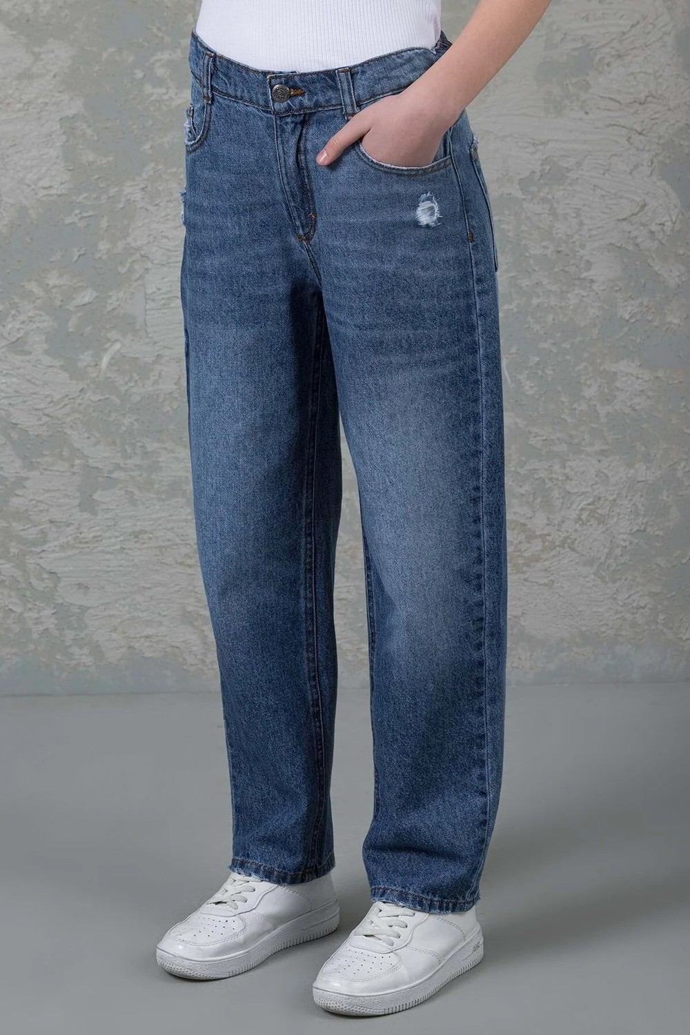 Waka Waka Rahat Kalıp Denim Kız Çocuk Pantolon