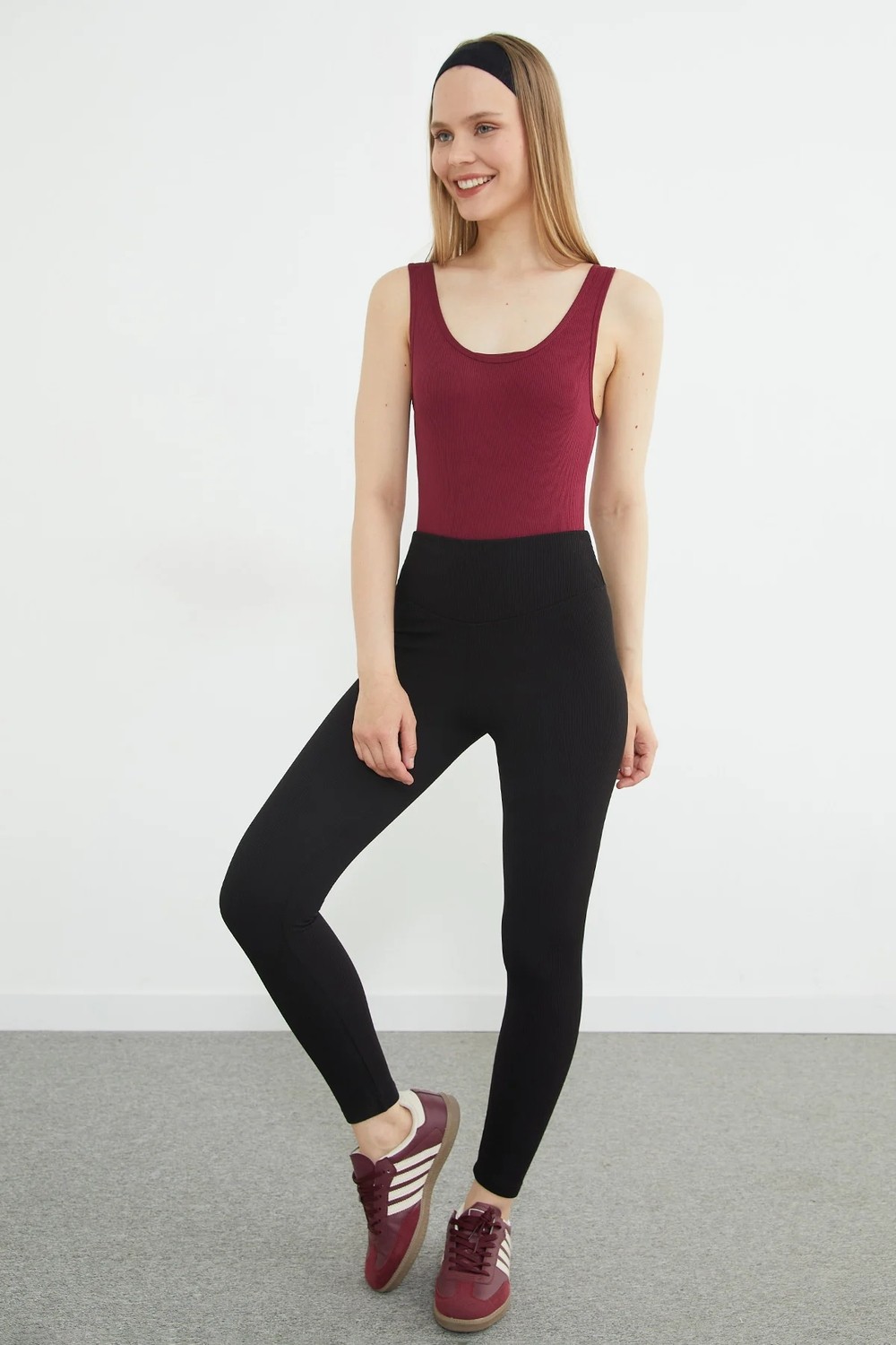 FullaModa Fitilli Kaplı U Yaka Çıtçıtlı Body görsel 4