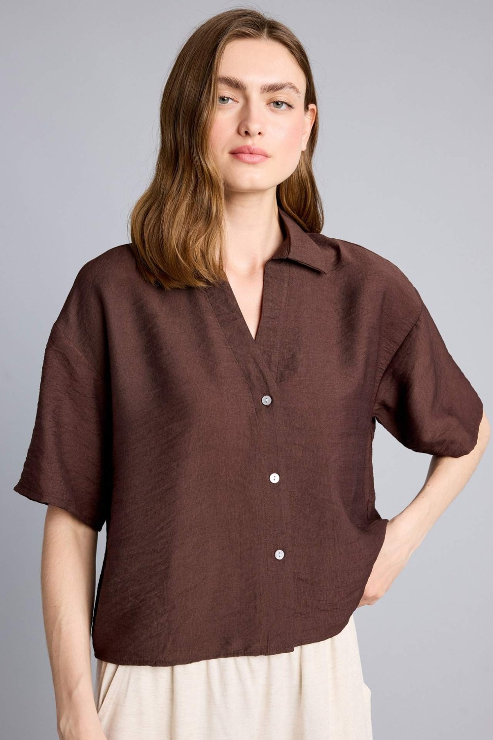 DeFacto Regular Fit Dokulu Kumaş Kısa Kollu Gömlek H7939AX26SM görsel 8