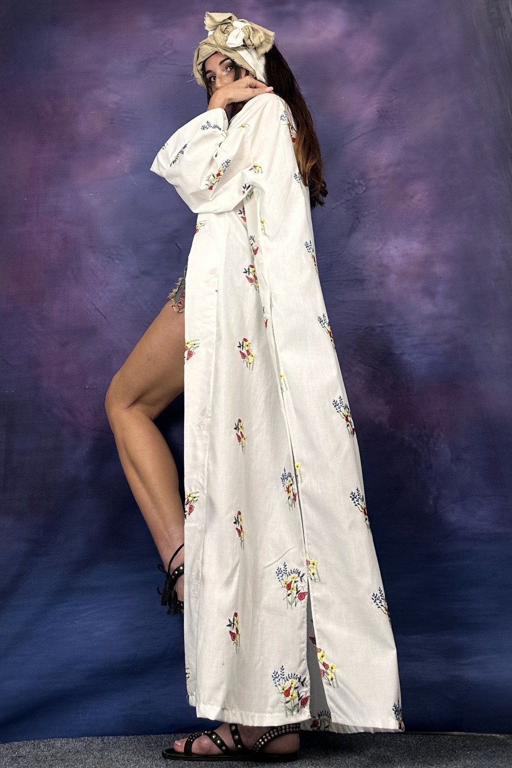 Quincey Nakışlı Poplin Kimono görsel 2