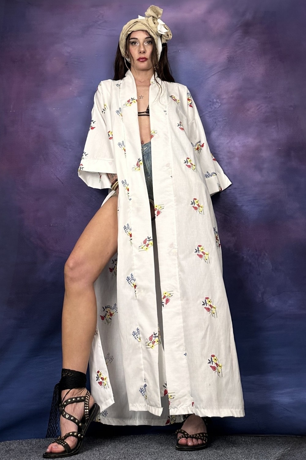Quincey Nakışlı Poplin Kimono görsel 3