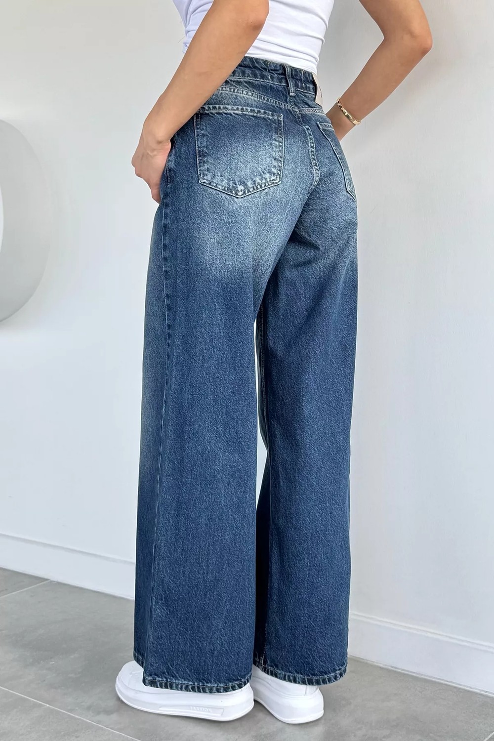 Gülseli Kadın Yüksek Bel Yıkamalı Jean Kot Konforlu Pantolon P-00021637 görsel 4