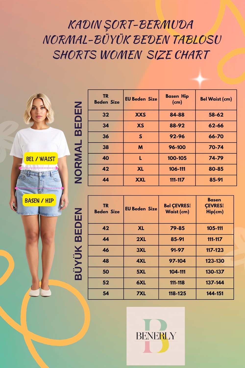 Benerly Kadın Büyük Beden Şort Denim Bermuda Yüksek Bel Destroylu Geniş Paça Düz Desen Non Stretch görsel 6
