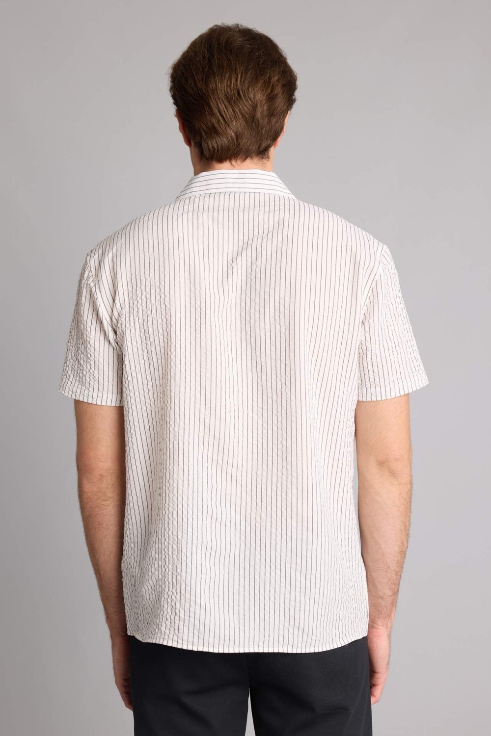 DeFacto Modern Fit Apaş Yaka Kısa Kollu Haki Gömlek I1705AX26SM görsel 5