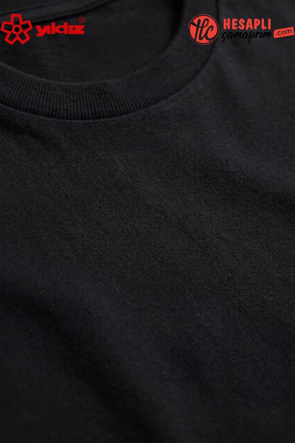 Yıldız 57 Premium Erkek %100 Pamuklu Ribana Esneyen Kumaş Doktor Yaka Siyah Fanila/Atlet/Tshirt görsel 3