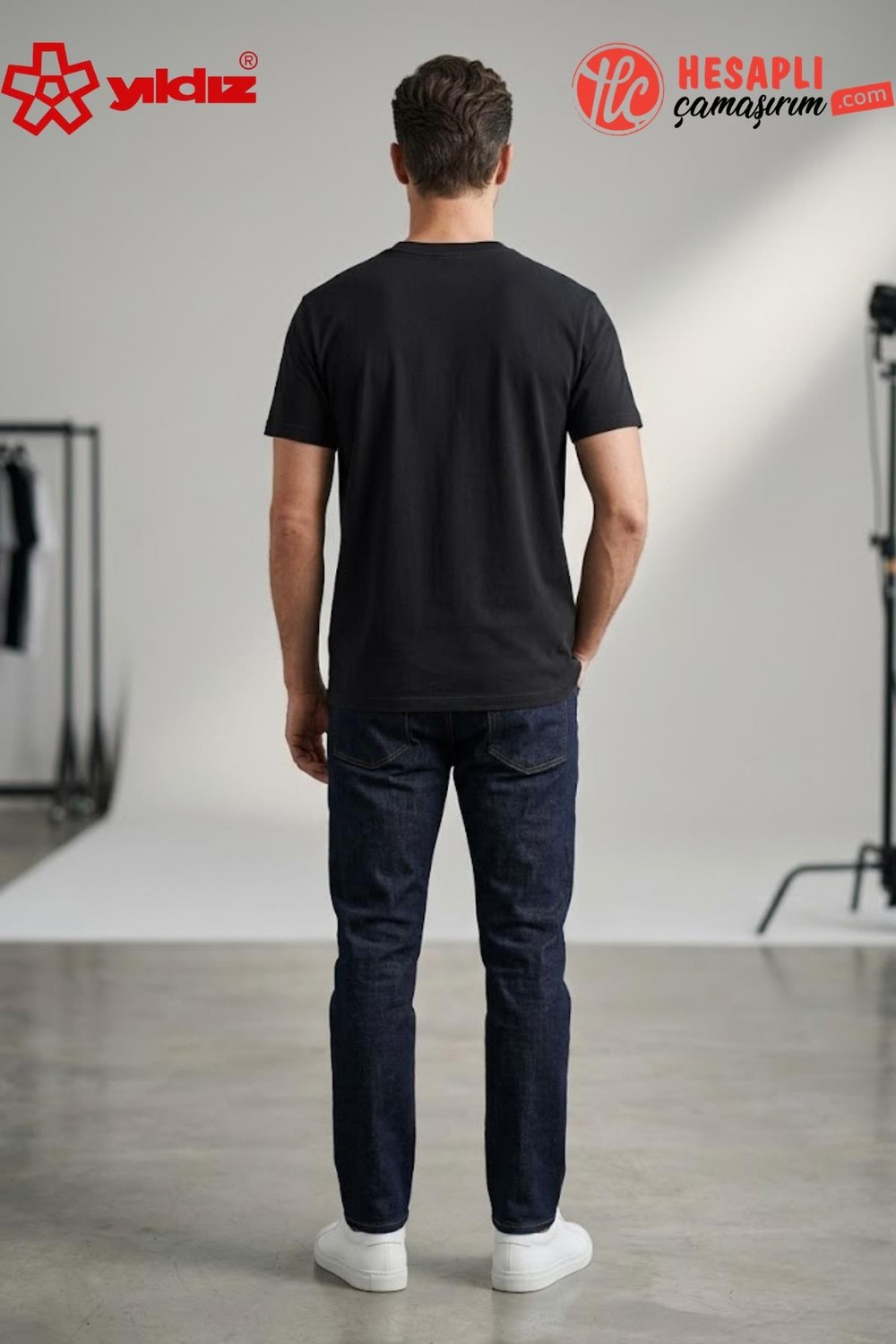 Yıldız 57 Premium Erkek %100 Pamuklu Ribana Esneyen Kumaş Doktor Yaka Siyah Fanila/Atlet/Tshirt görsel 4