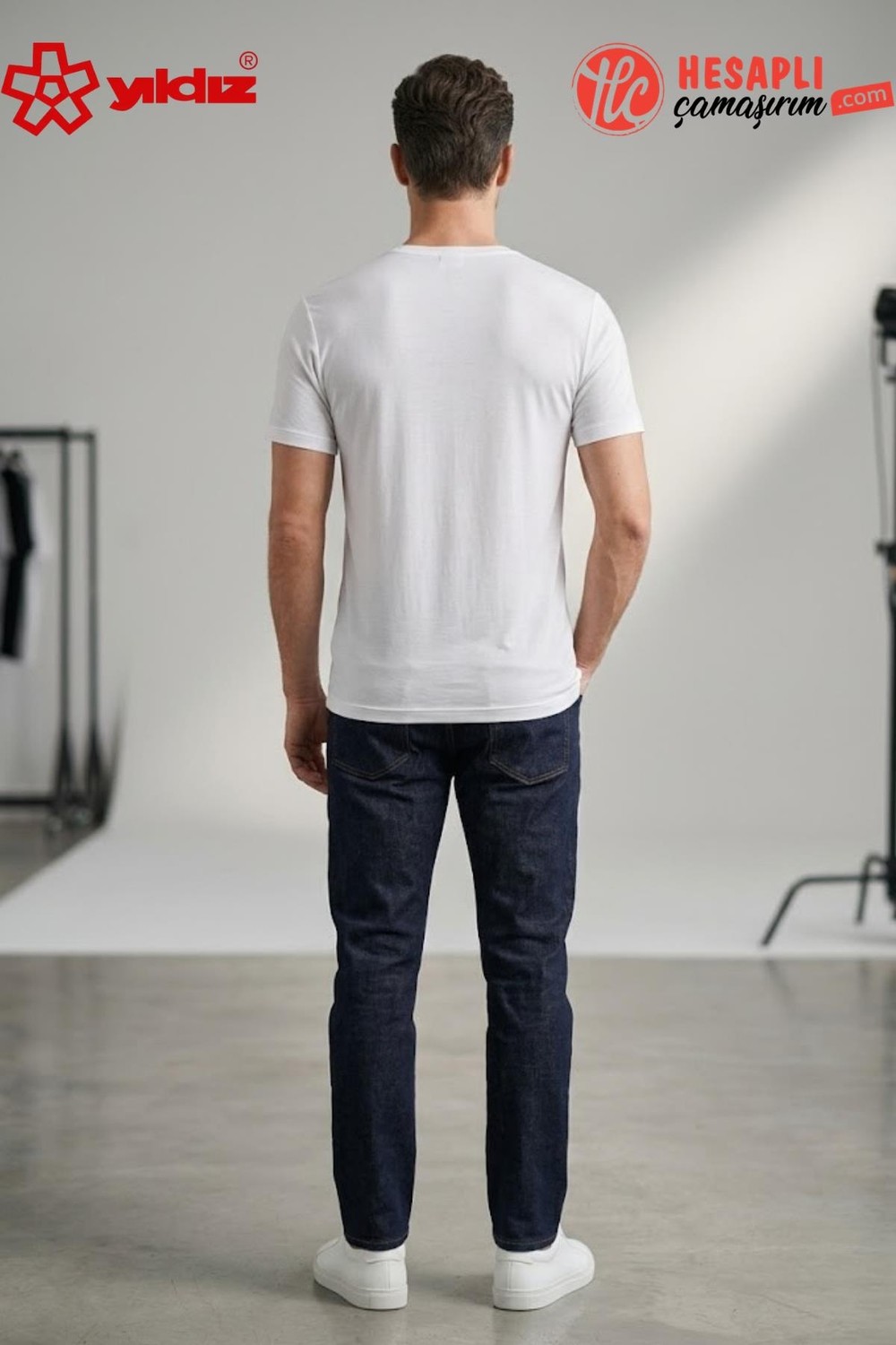 Yıldız 126 Premium Erkek V Yaka Süper İnce Pamuklu Rahat Kalıp Kısa Kol Fanila/Atlet/Tshirt görsel 5