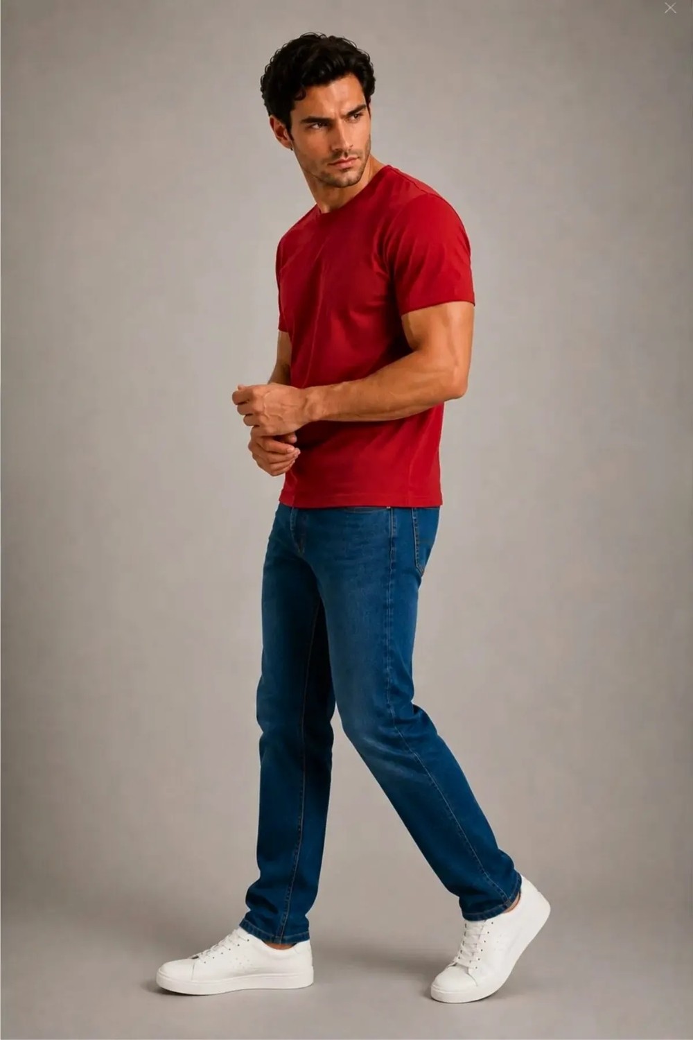 Guaraz Erkek Beyaz Slimfit Dar Kesim Bisiklet Yaka %100 Organik Pamuk Düz Basic Yazlık T-Shirt görsel 3