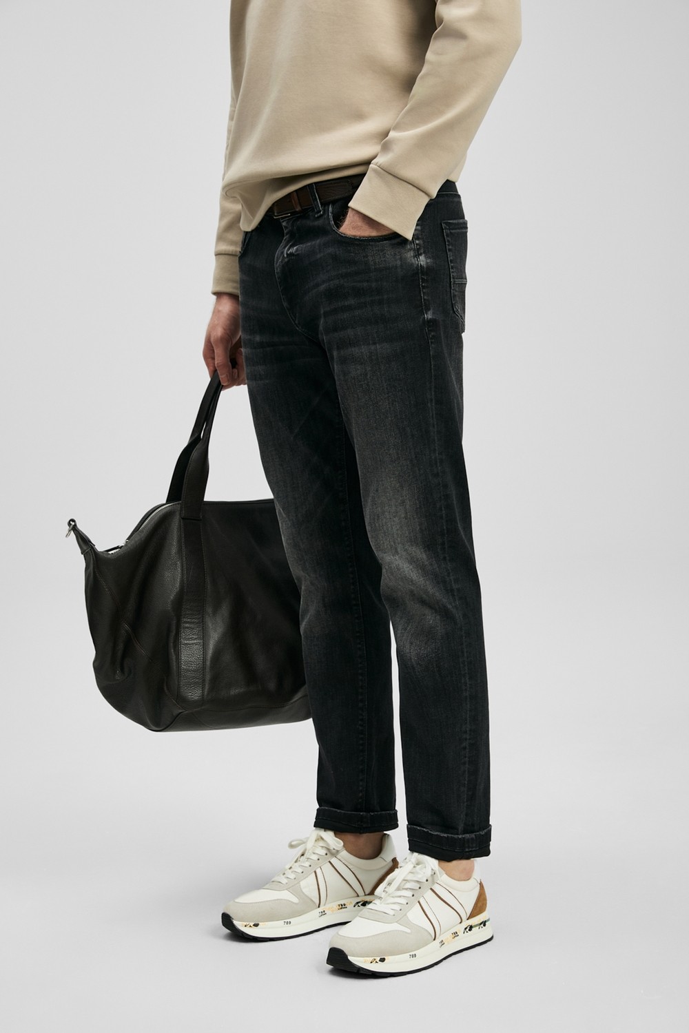 Lufian Luta Smart Jean Erkek Pantolon Slim Fit Antrasit görsel 5