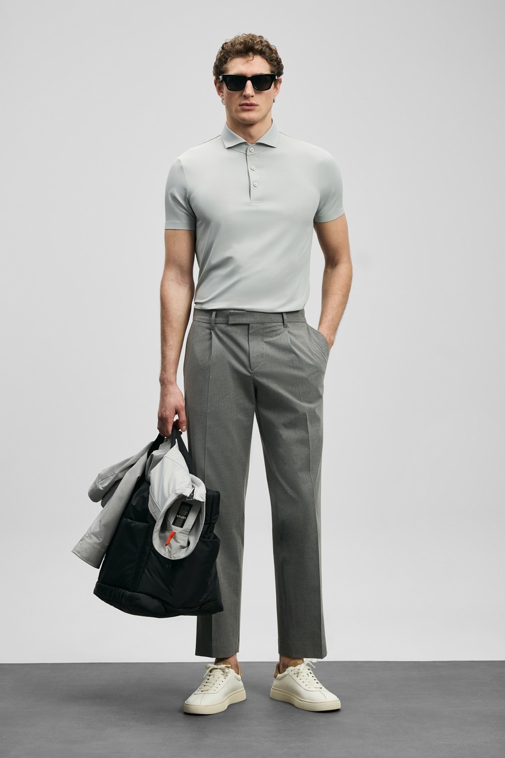 Lufian Nalon Smart Erkek Chino Pantolon Slim Fit Açık Gri görsel 2