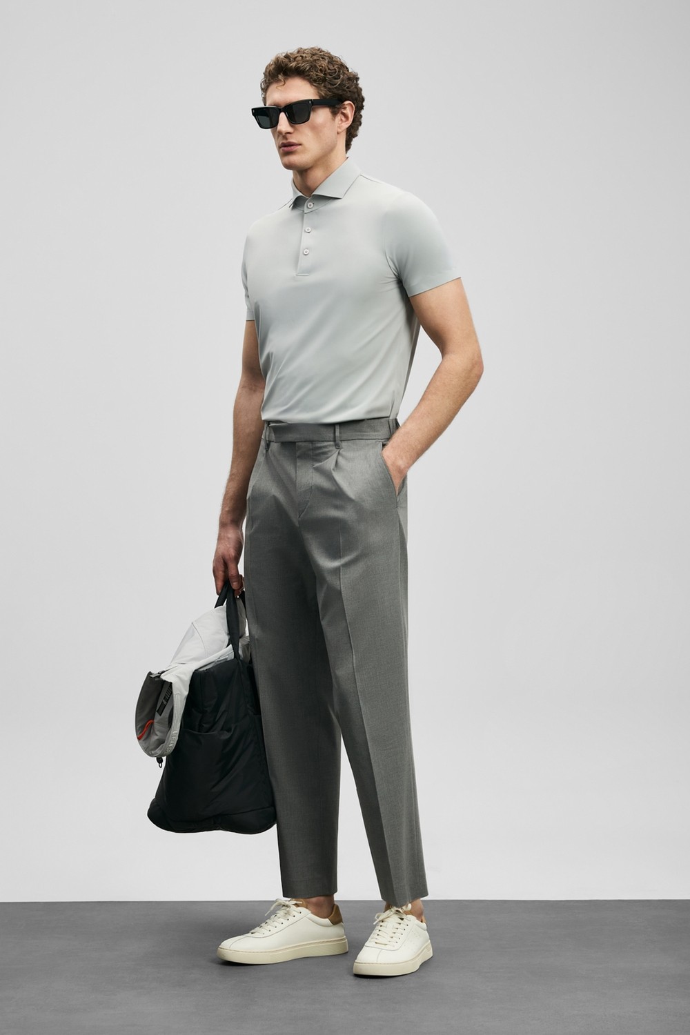 Lufian Nalon Smart Erkek Chino Pantolon Slim Fit Açık Gri görsel 3