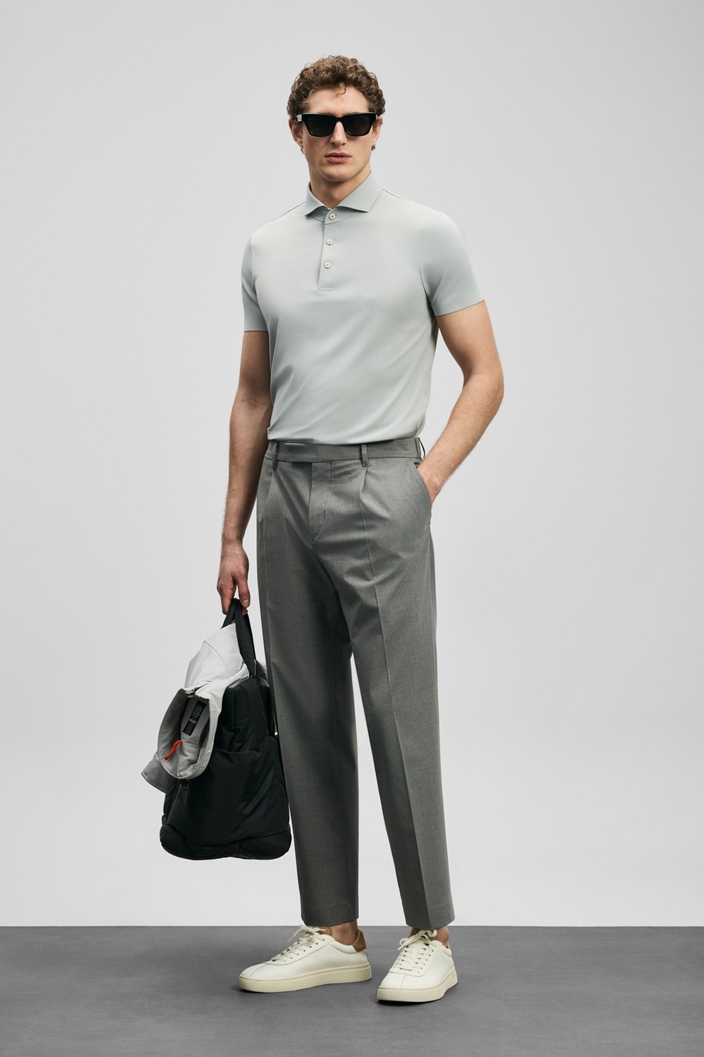 Lufian Nalon Smart Erkek Chino Pantolon Slim Fit Açık Gri görsel 4