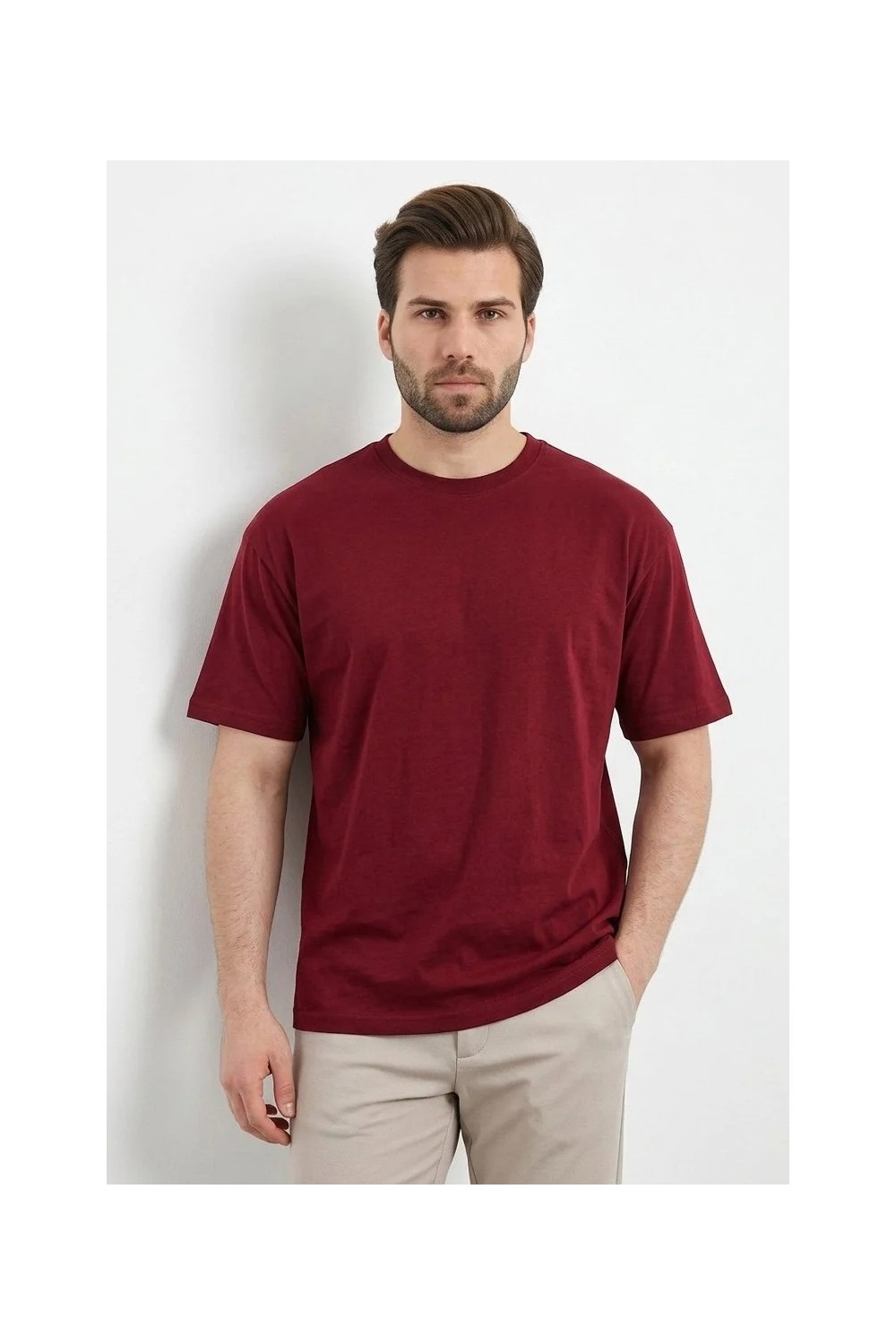 Madmext Siyah Regular Fit Basic Erkek Tişört 6131 görsel 4